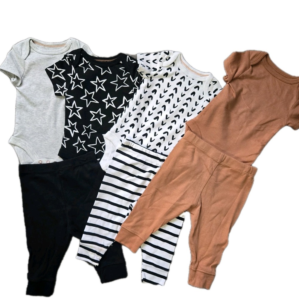 Cloud Nine Newborn-3 Month One Piece & 0-3 Month Pants Mix‎ Match Set NWOT
